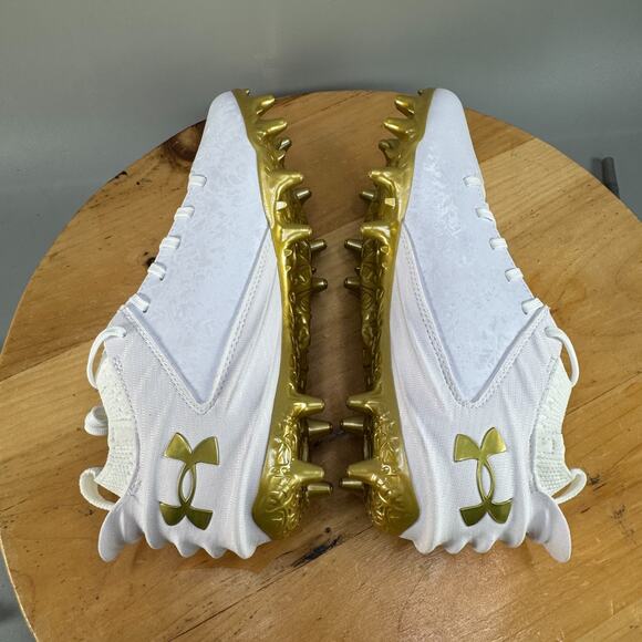 Under Armour Blur Smoke 2.0 MC Suede Mens Size 14 Football‎ Cleats White Gold